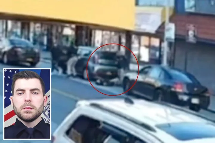 Disturbing footage shows NYPD cop Jonathan Diller scr-eaming in pain on street after he was fatally s-hot by career-cr-iminal suspect 